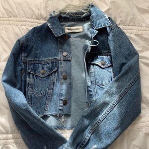 Reformation ripped crop jean jacket